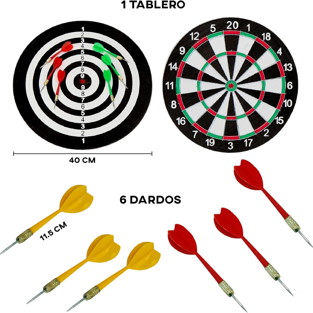 Tiro Al Blanco Diana 6 Dardos Doble Cara