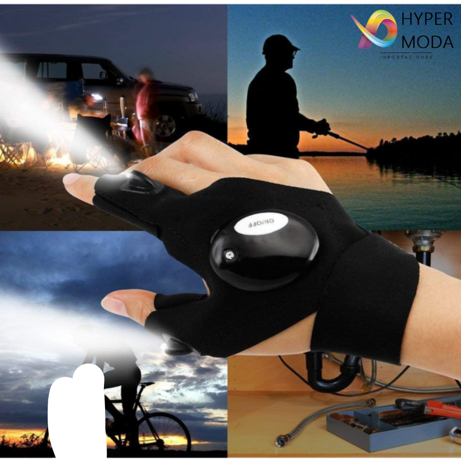 Guante Luz Led Camping Carro Pesca