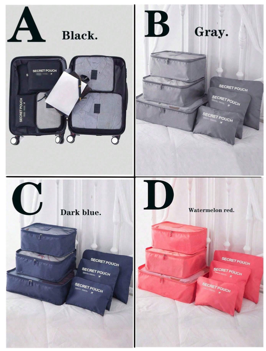Set Kit Organizador Para Viaje 6 Piezas