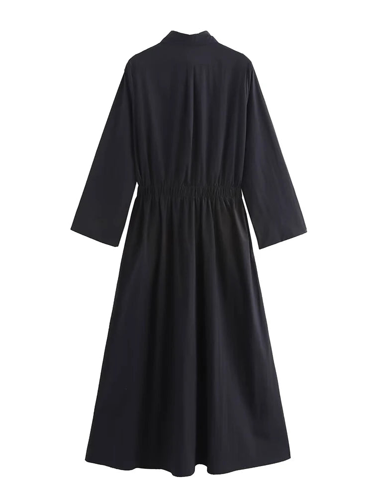 Vestido camisero con bolsillos para mujer