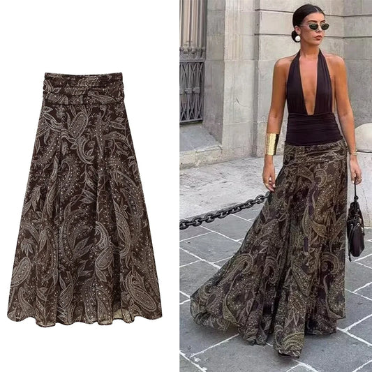 Falda Midi Plisada con Volantes – Estilo Vintage 2025