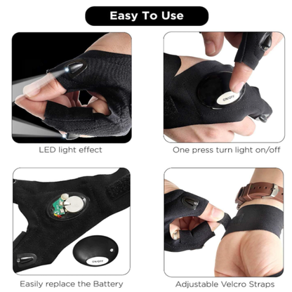 Guante Luz Led Camping Carro Pesca