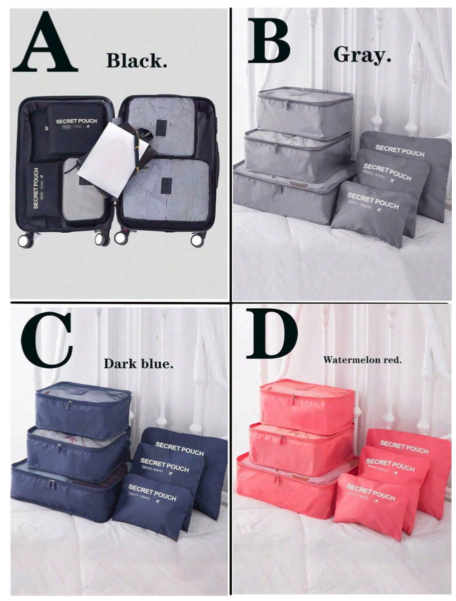 Set Kit Organizador Para Viaje 6 Piezas