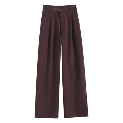 Pantalones de Mujer de Talle Alto con Botones – Estilo Pierna Ancha