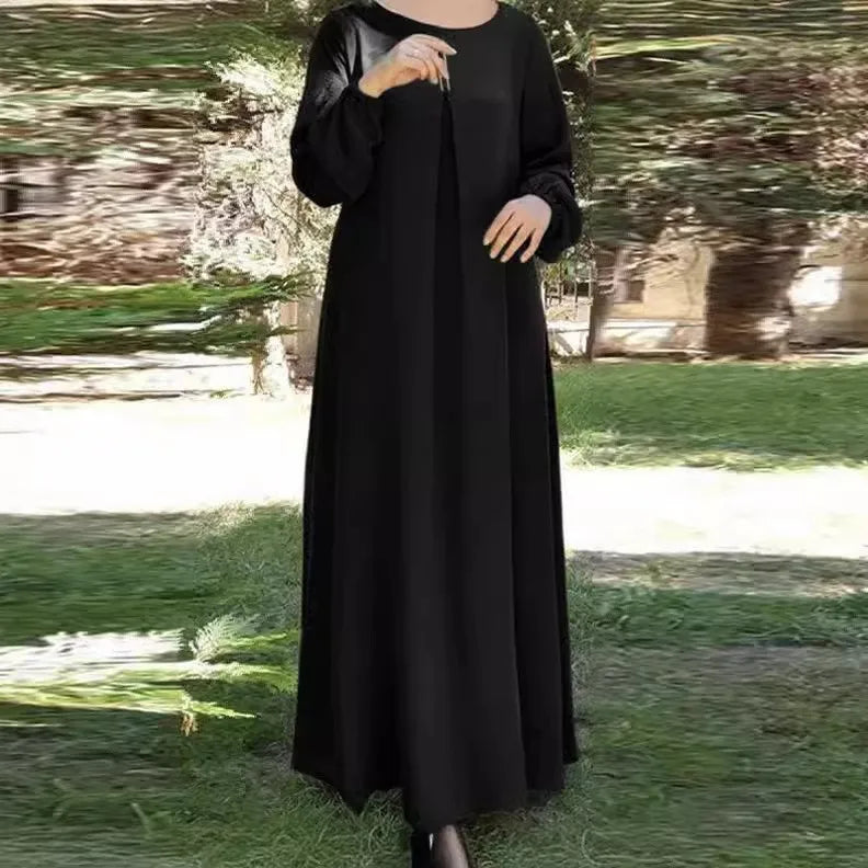Muslim Long Robe Dress Women Vestidos Eid Abaya Dubai Saudi Arabic Morocco Jalabiya Ramadan Solid Dresses Modest Islam Abayas