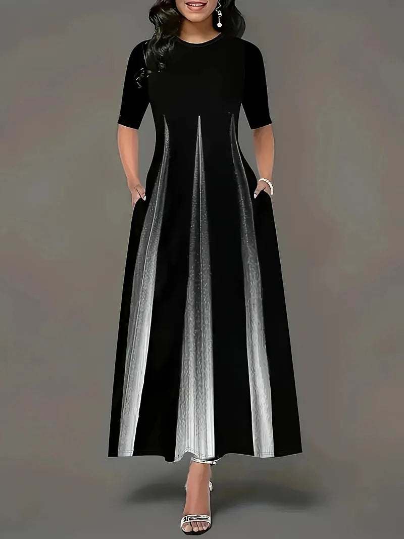 Vestido Largo Casual con Estampado Degradado