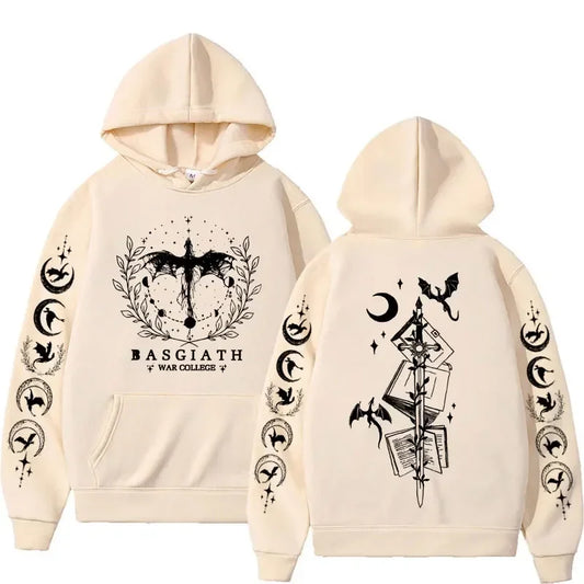 Basgiath War College Double Sided Hoodie Fourth Wings Men Women Fashion Gothic Y2k Sweatshirt Casual Hoodies Streetwear Plussize