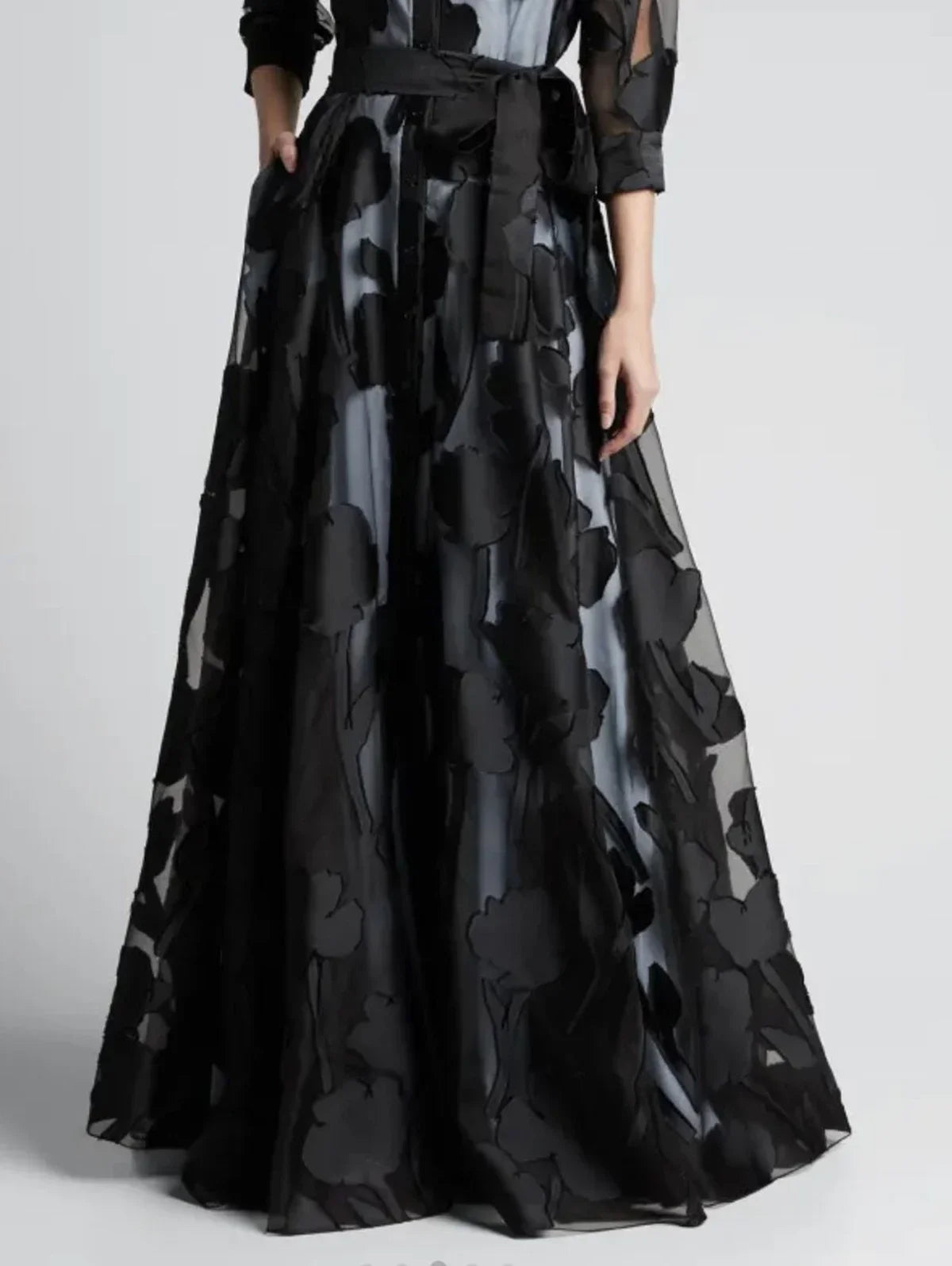 Vestido largo con cinturón para mujer