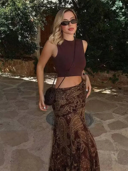 Falda Midi Plisada con Volantes – Estilo Vintage 2025