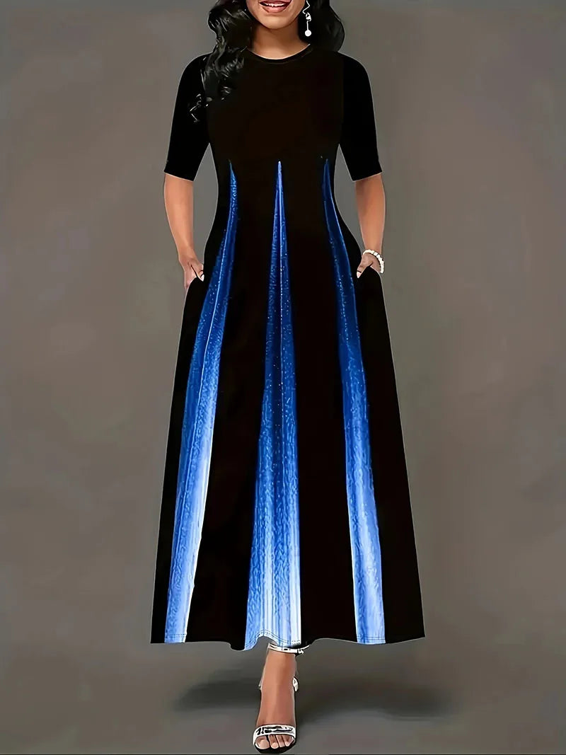 Vestido Largo Casual con Estampado Degradado