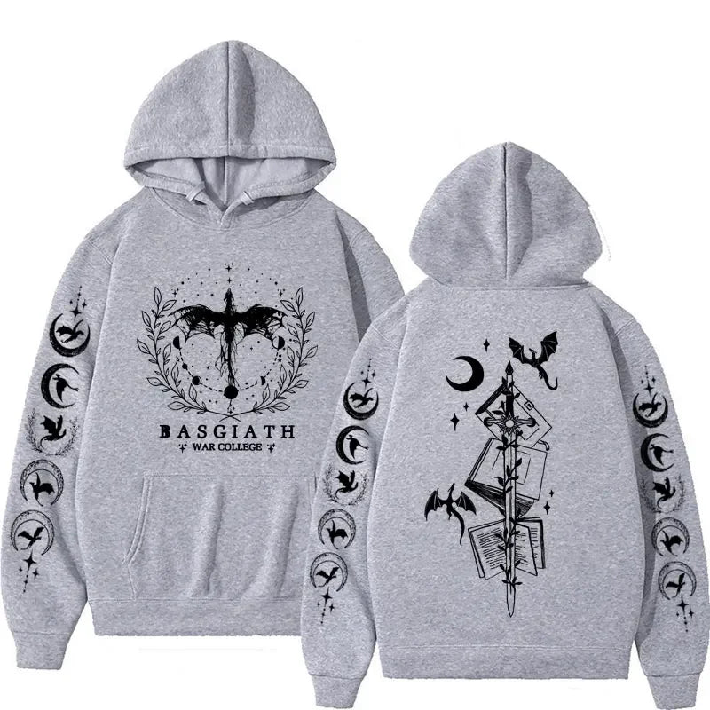 Basgiath War College Double Sided Hoodie Fourth Wings Men Women Fashion Gothic Y2k Sweatshirt Casual Hoodies Streetwear Plussize