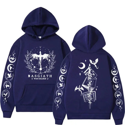 Basgiath War College Double Sided Hoodie Fourth Wings Men Women Fashion Gothic Y2k Sweatshirt Casual Hoodies Streetwear Plussize