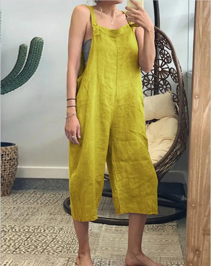 Women Adjustable Strap Loose Overalls Casual Female Solid Color Backless Wide Leg Pant Jumpsuits JYFS-JY1301