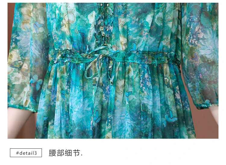 Vestido Maxi de Seda Floral – Verano 2024