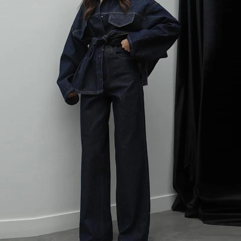 Conjunto de Mezclilla para Mujer – 2 Piezas con Chaqueta y Pantalón