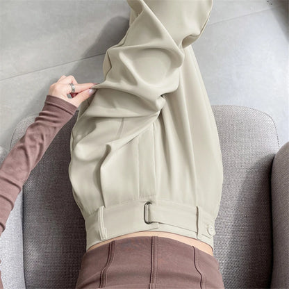 Pantalones de Mujer de Talle Alto con Botones – Estilo Pierna Ancha