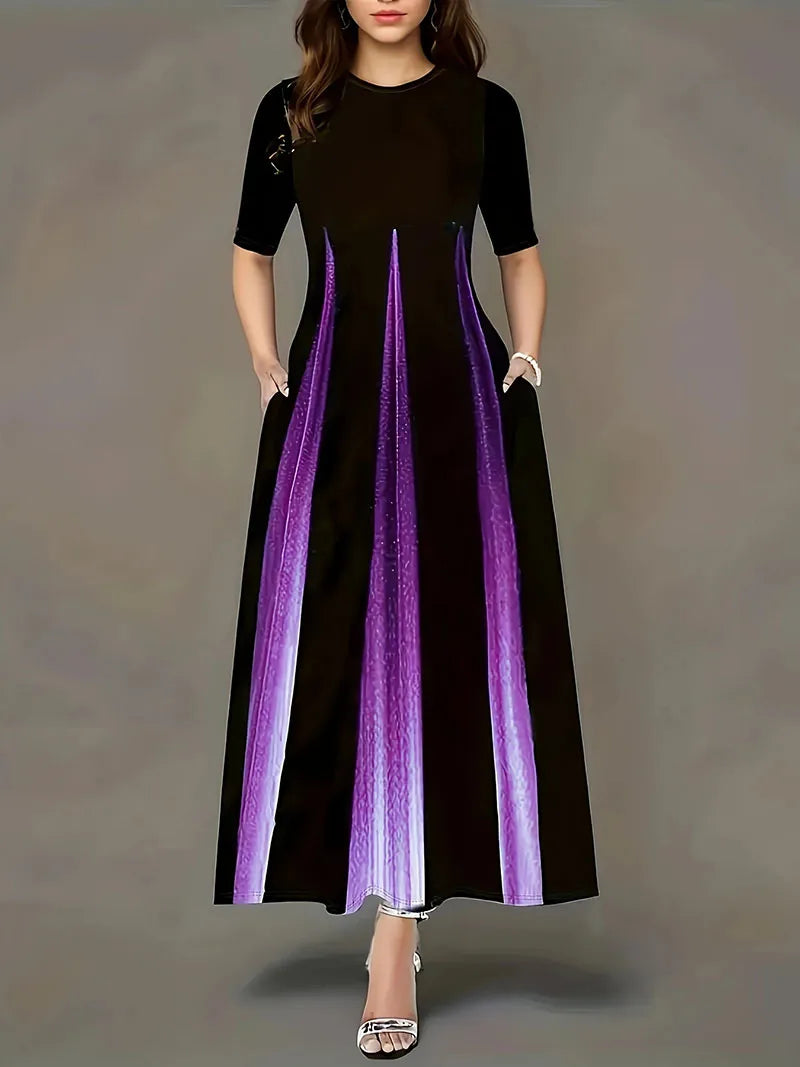 Vestido Largo Casual con Estampado Degradado