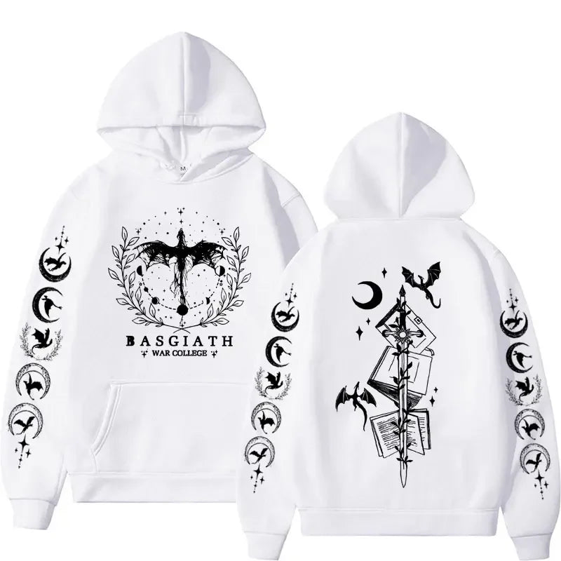 Basgiath War College Double Sided Hoodie Fourth Wings Men Women Fashion Gothic Y2k Sweatshirt Casual Hoodies Streetwear Plussize