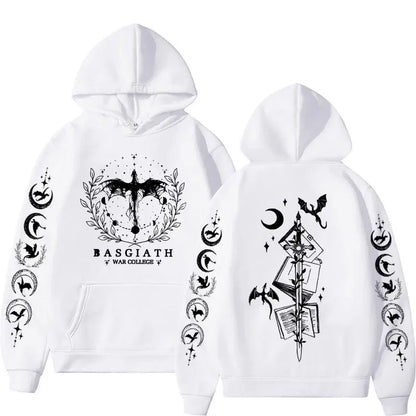 Basgiath War College Double Sided Hoodie Fourth Wings Men Women Fashion Gothic Y2k Sweatshirt Casual Hoodies Streetwear Plussize