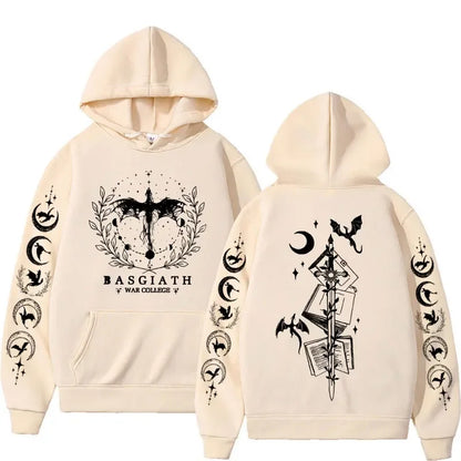Basgiath War College Double Sided Hoodie Fourth Wings Men Women Fashion Gothic Y2k Sweatshirt Casual Hoodies Streetwear Plussize