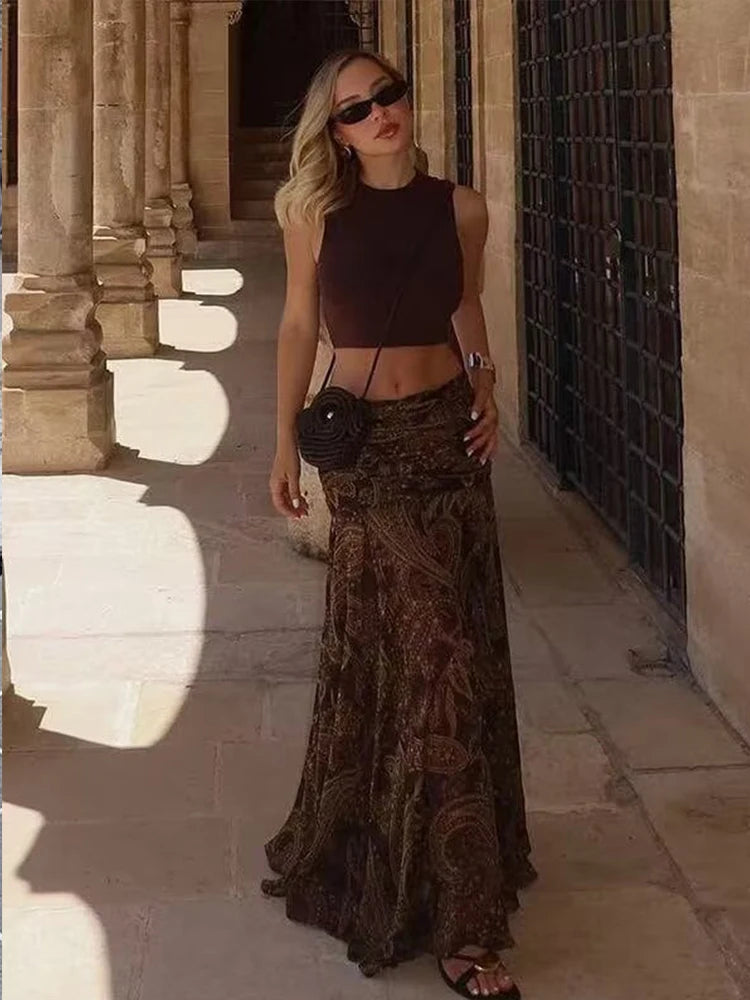 Falda Midi Plisada con Volantes – Estilo Vintage 2025