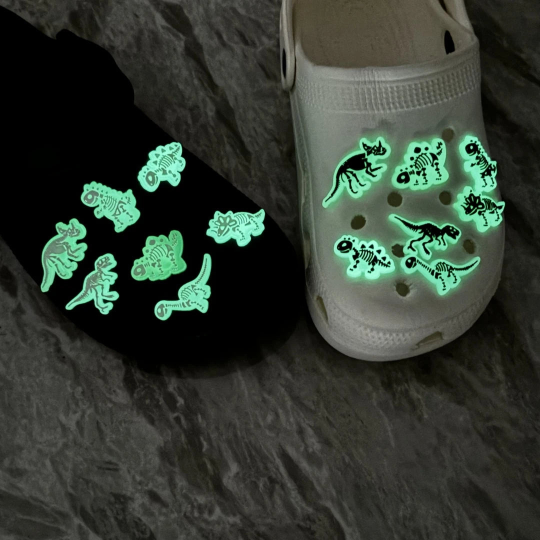 Accesorios Fluorescentes para Zapatos – Dinosaurios divertidos y con estilo