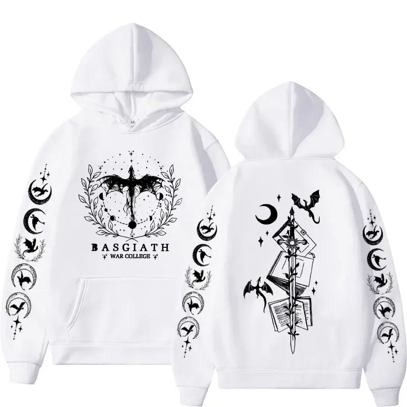 Basgiath War College Double Sided Hoodie Fourth Wings Men Women Fashion Gothic Y2k Sweatshirt Casual Hoodies Streetwear Plussize