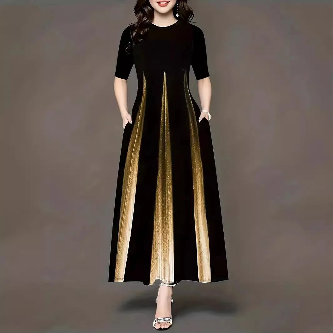 Vestido Largo Casual con Estampado Degradado