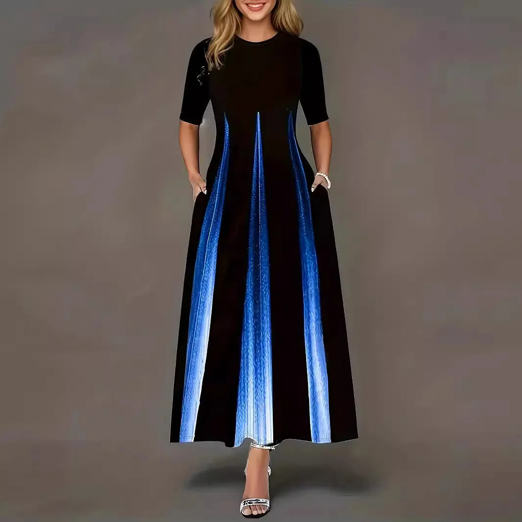 Vestido Largo Casual con Estampado Degradado