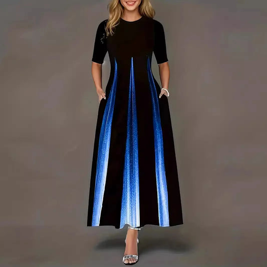 Vestido Largo Casual con Estampado Degradado