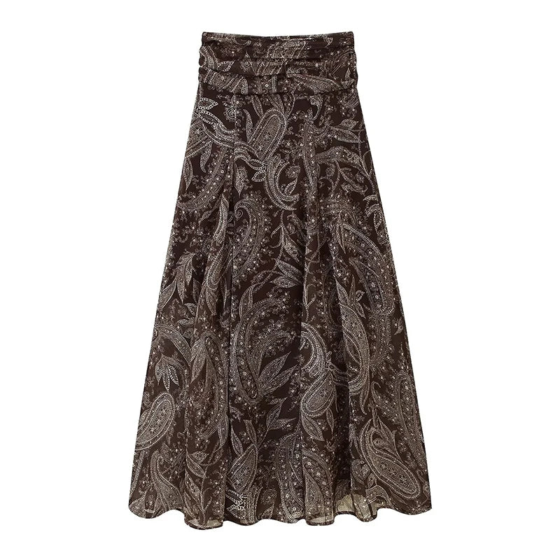 Falda Midi Plisada con Volantes – Estilo Vintage 2025