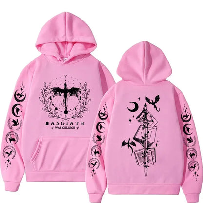 Basgiath War College Double Sided Hoodie Fourth Wings Men Women Fashion Gothic Y2k Sweatshirt Casual Hoodies Streetwear Plussize