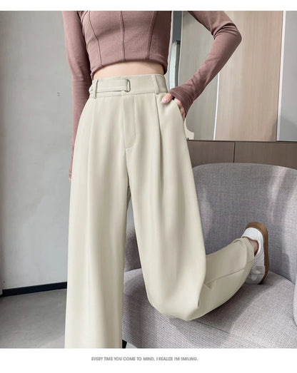 Pantalones de Mujer de Talle Alto con Botones – Estilo Pierna Ancha