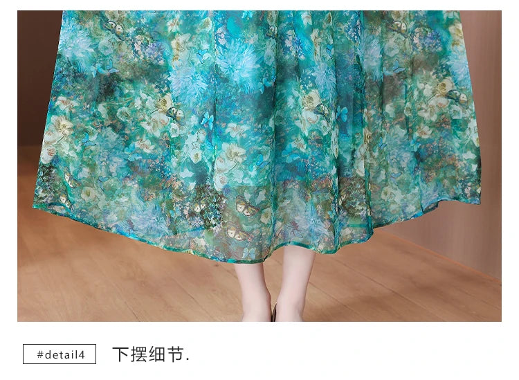 Vestido Maxi de Seda Floral – Verano 2024