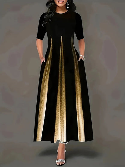 Vestido Largo Casual con Estampado Degradado