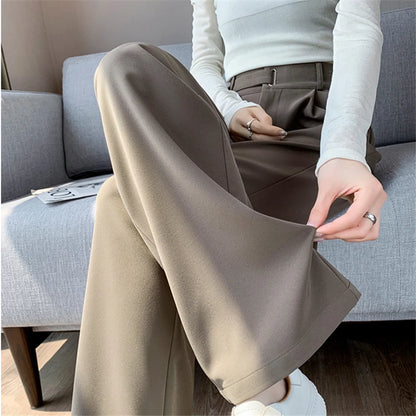 Pantalones de Mujer de Talle Alto con Botones – Estilo Pierna Ancha