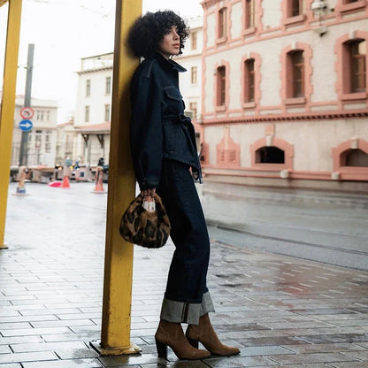 Conjunto de Mezclilla para Mujer – 2 Piezas con Chaqueta y Pantalón