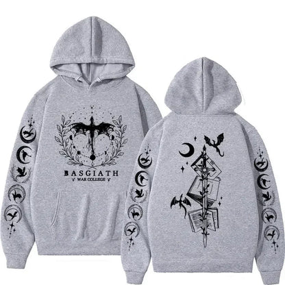 Basgiath War College Double Sided Hoodie Fourth Wings Men Women Fashion Gothic Y2k Sweatshirt Casual Hoodies Streetwear Plussize