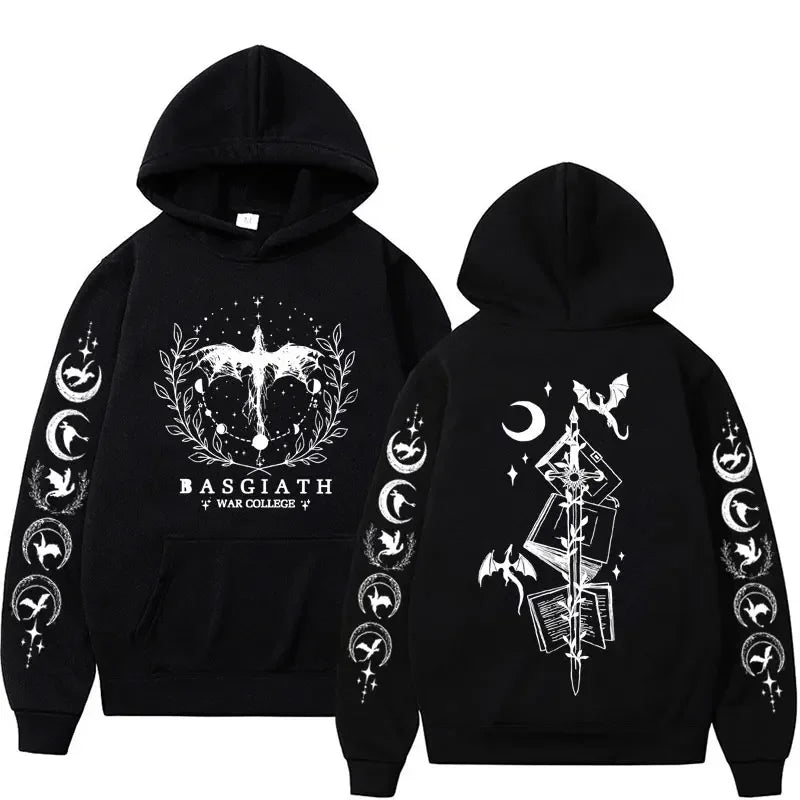 Basgiath War College Double Sided Hoodie Fourth Wings Men Women Fashion Gothic Y2k Sweatshirt Casual Hoodies Streetwear Plussize