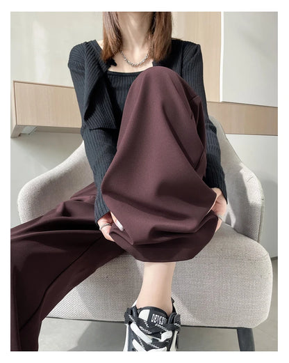 Pantalones de Mujer de Talle Alto con Botones – Estilo Pierna Ancha