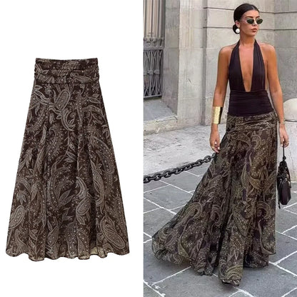 Falda Midi Plisada con Volantes – Estilo Vintage 2025