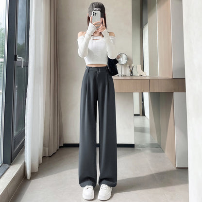 Pantalones de Mujer de Talle Alto con Botones – Estilo Pierna Ancha