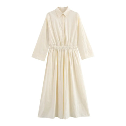 Vestido camisero con bolsillos para mujer