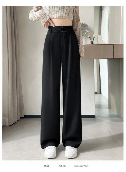Pantalones de Mujer de Talle Alto con Botones – Estilo Pierna Ancha