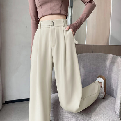 Pantalones de Mujer de Talle Alto con Botones – Estilo Pierna Ancha