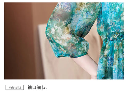 Vestido Maxi de Seda Floral – Verano 2024