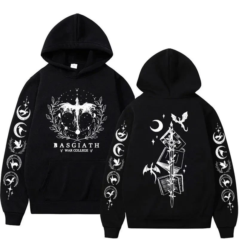 Basgiath War College Double Sided Hoodie Fourth Wings Men Women Fashion Gothic Y2k Sweatshirt Casual Hoodies Streetwear Plussize